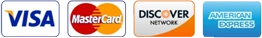 Accepted payment methods: Visa, MasterCard, Discover, American Express
